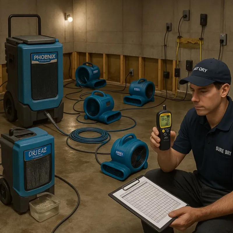 Structural Drying and Dehumidification process in Miamitown, OH